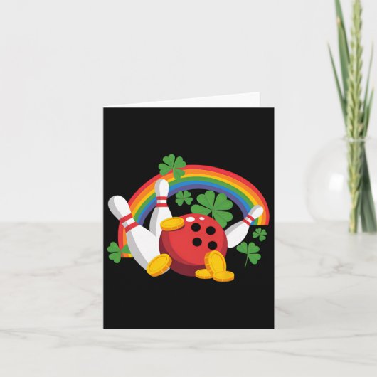 面白いボウリング シャムロック ラプリカーン セントパトリックデー カード (正面)
