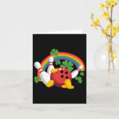 面白いボウリング シャムロック ラプリコーン セントパトリックデー カード (黄色い花)