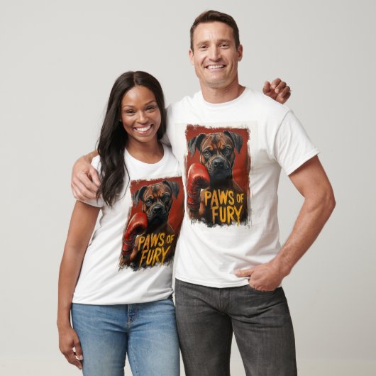 面白いボクサードッグ - PAWS OF FURY デザイン Tシャツ (ユニセックス)