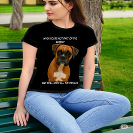 面白いボクサー犬のデザイン - ゴシップは嫌いだけど詳細は知りたい Tシャツ