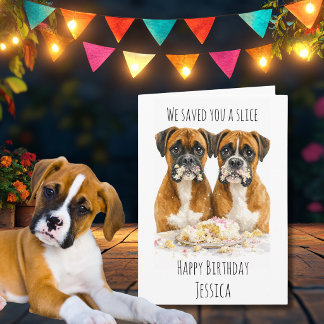 面白いボクサー犬の誕生日カード カード