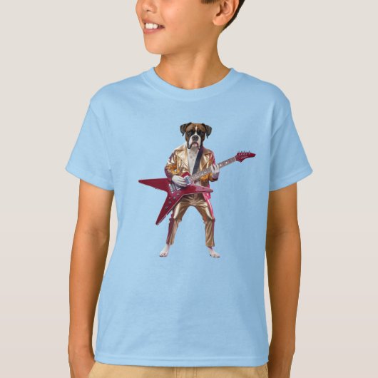 面白いボクサー ロックスター キッズTシャツ Tシャツ (正面)