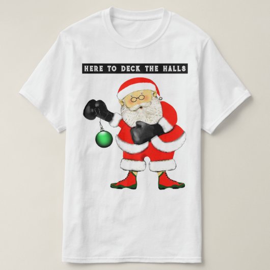 面白いボクシングボクサークリスマス Tシャツ (デザイン正面)