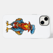 面白いボスのような漫画の雄鶏 Case-Mate iPhoneケース (裏面 (横))