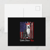 面白いボストンテリアママ アメリカ国旗Tシャツ ポストカード (正面/裏面)