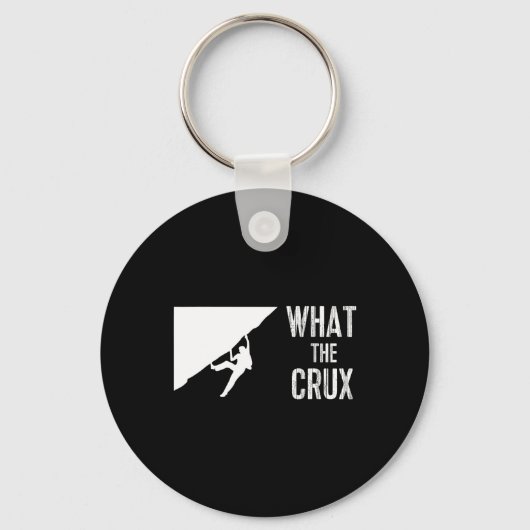 面白いボルダリング What The Crux Tシャツ キーホルダー (正面)