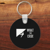 面白いボルダリング What The Crux Tシャツ キーホルダー (正面)