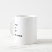 面白いボートキャプテン+ボート乗り アンカーに問題あり コーヒーマグカップ (正面左)