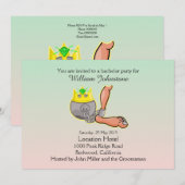 面白いボールアンドチェーンの独身パーティー招待状 招待状 (正面/裏面)