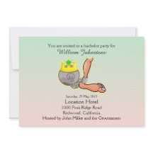 面白いボールアンドチェーン独身パーティーの招待状