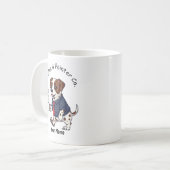 面白いポインターの犬のビジネススーツコーヒー コーヒーマグカップ (正面左)