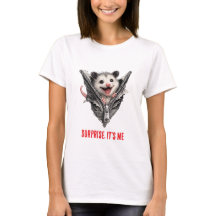 面白いポッサムジッパーサプライズゴミ哺乳類Tシャツ