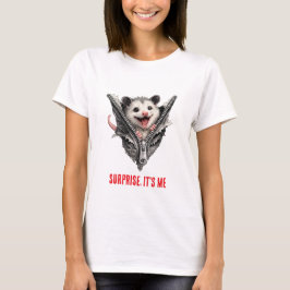 面白いポッサムジッパーサプライズゴミ哺乳類Tシャツ Tシャツ
