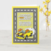 面白いポンティアック・ファイアバードの車の挨 カード (黄色い花)