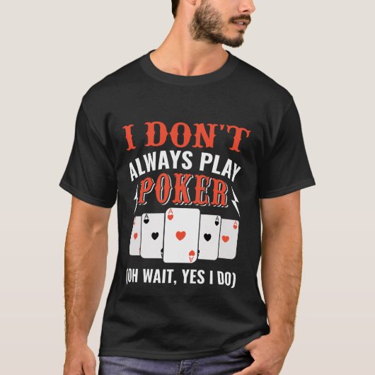 面白いポーカーの文字アート Tシャツ (正面)