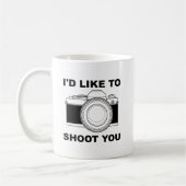 面白いマグカップであなたを撃ちたい コーヒーマグカップ (左)