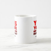 面白いマグカップ あなたの意見 コーヒーマグカップ (中央)