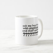 面白いマグカップ くだらない質問 冗談 コーヒーマグカップ (正面右)