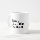 面白いマグカップ 妻に電話 コーヒーマグカップ (正面左)