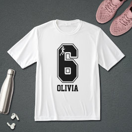 面白いマッチングナンバー6カップルランニングカスタムネーム Tシャツ