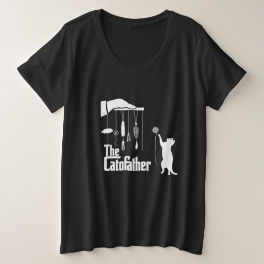面白いマフィア猫のパロディー グラフィックTシャツ プラスサイズTシャツ (デザイン正面)