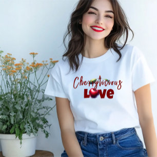 面白いママのチェリーレッドな雰囲気のスローガン母の日 トライブレンドＴシャツ