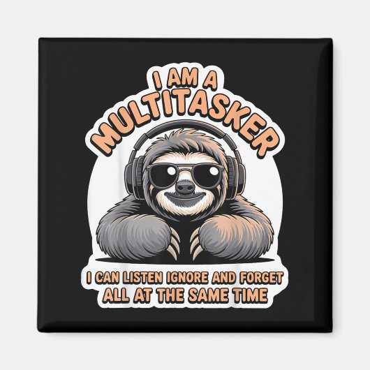 面白いマルチタスク引用 皮肉なユーモア グラフィック マグネット (正面)
