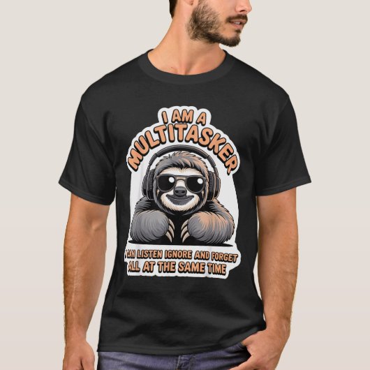 面白いマルチタスク引用 皮肉なユーモア グラフィック Tシャツ (正面)