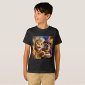 面白いマルディグラのセルフィー猫ワニの引用 Tシャツ (正面フル)