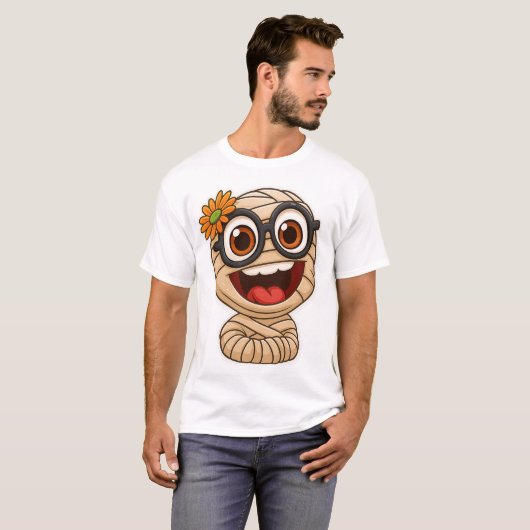 面白いミイラステッカー Tシャツ (正面フル)