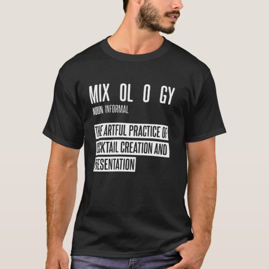 面白いミクソロジーの定義 ミクソロジスト カクテル Tシャツ (正面)