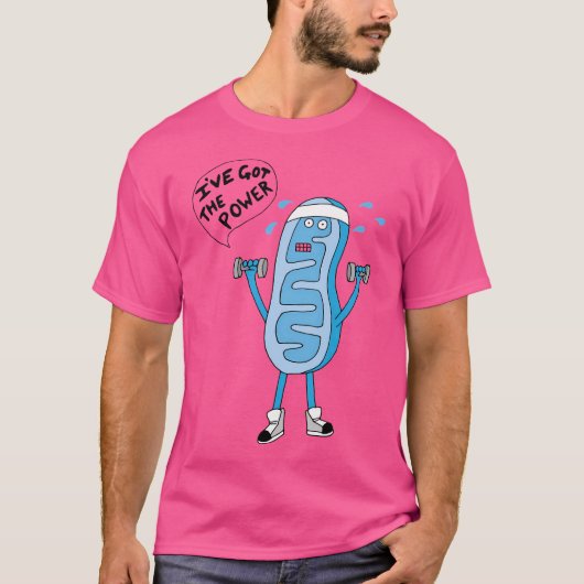 面白いミトコンドリア 私には生物学の力がある Tシャツ (正面)