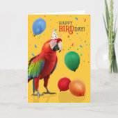 面白いミドリヒインコの誕生日 カード (正面)