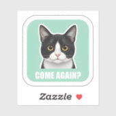 面白いミーム猫 - 「もう一度？」サッシーな猫のリアクション シール (シート)