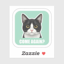 面白いミーム猫 - 「もう一度？」サッシーな猫のリアクション シール