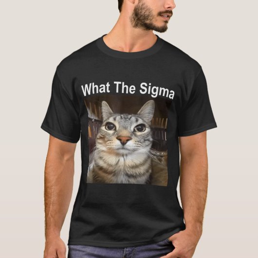 面白いミーム猫 何だってシグマ かわいい猫ミーム 引用 Tシャツ (正面)