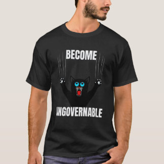 面白いミーム ควบคุม不能になる - 黒猫のひっかき傷 Tシャツ