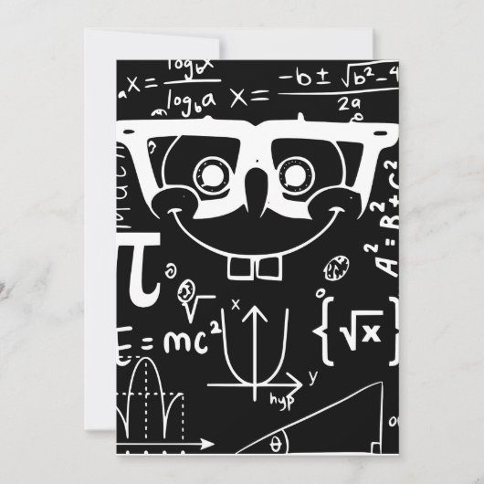 面白いミーム ジョーク 数学-笑顔 招待状 (正面)