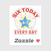 面白いミーム 今日は6歳 6-7 毎日 誕生日 キッズ  シール (シート)