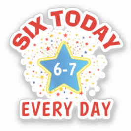 面白いミーム 今日は6歳 6-7 毎日 誕生日 キッズ  シール