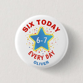 面白いミーム 今日は6歳 6-7 毎日 誕生日 キッズ  缶バッジ