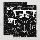 面白いミーム 数学ジョーク 幸せな顔 招待状 (正面/裏面)