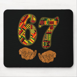 面白いミーム 6 7 六 七 黒人の歴史月間 メンズ マウスパッド