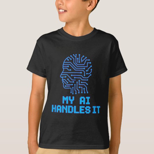 面白いミーム AI が処理します 人工的なロボットユーモア Tシャツ (正面)
