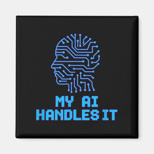 面白いミーム AI が処理する 人工ロボット ユーモア マグネット (正面)