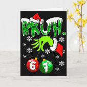 面白いミーム bruh 6-7 家族でお揃い クリスマス 6  カード (黄色い花)
