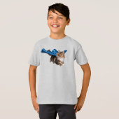 面白いメインクーンのスーパーヒーロー キッズTシャツ Tシャツ (正面フル)