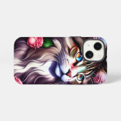 面白いメインクーンの猫の顔 iPhoneケース (裏面横)