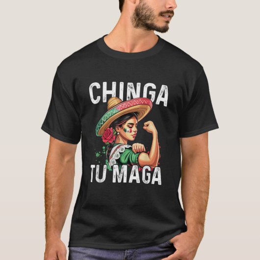 面白いメキシコ人 MAGA しね Tシャツ (正面)