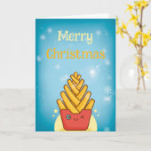 面白いメリークリスマス折りたたみグリーティングカード カード (黄色い花)